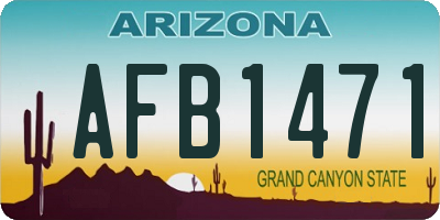 AZ license plate AFB1471