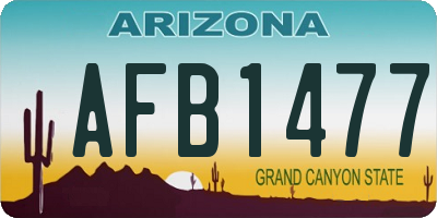 AZ license plate AFB1477