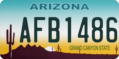AZ license plate AFB1486