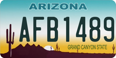 AZ license plate AFB1489