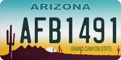 AZ license plate AFB1491