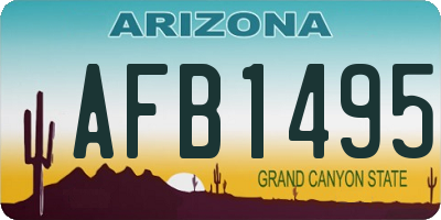 AZ license plate AFB1495