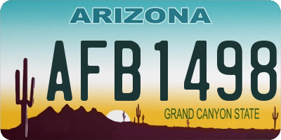 AZ license plate AFB1498
