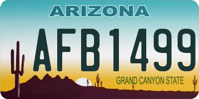 AZ license plate AFB1499