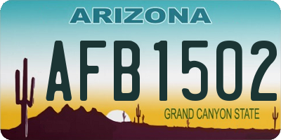 AZ license plate AFB1502