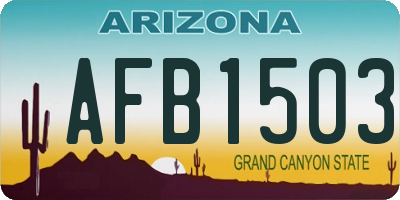 AZ license plate AFB1503