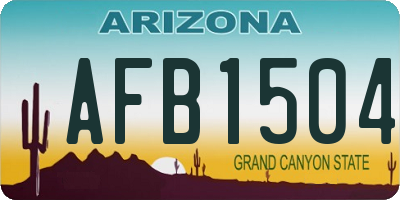 AZ license plate AFB1504