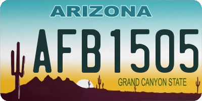 AZ license plate AFB1505