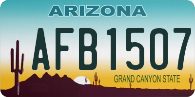 AZ license plate AFB1507