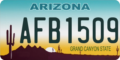 AZ license plate AFB1509