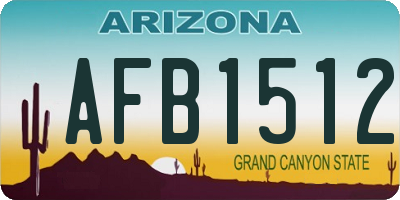 AZ license plate AFB1512