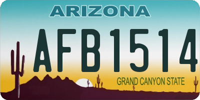 AZ license plate AFB1514