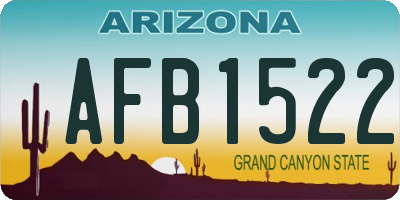 AZ license plate AFB1522