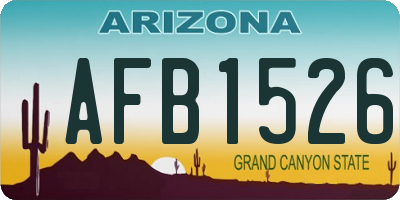 AZ license plate AFB1526