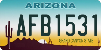 AZ license plate AFB1531