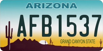 AZ license plate AFB1537