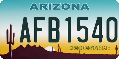 AZ license plate AFB1540