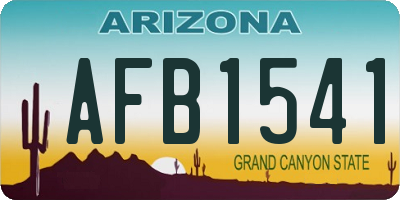 AZ license plate AFB1541