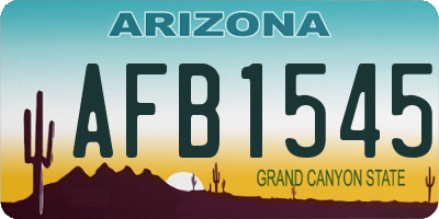 AZ license plate AFB1545