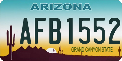 AZ license plate AFB1552