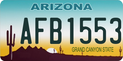AZ license plate AFB1553