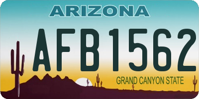 AZ license plate AFB1562