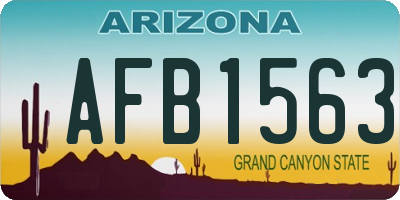 AZ license plate AFB1563