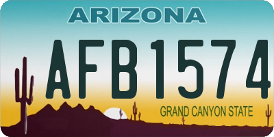 AZ license plate AFB1574