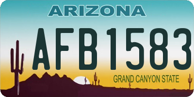 AZ license plate AFB1583