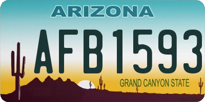 AZ license plate AFB1593