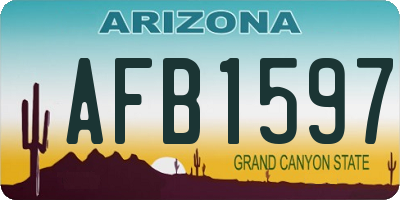 AZ license plate AFB1597