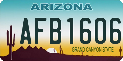 AZ license plate AFB1606