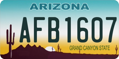 AZ license plate AFB1607