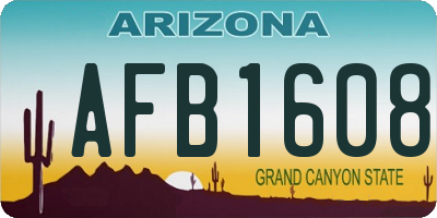 AZ license plate AFB1608
