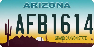 AZ license plate AFB1614