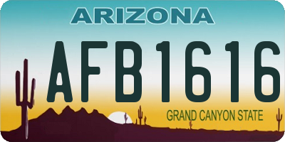 AZ license plate AFB1616