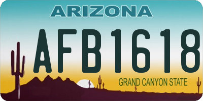 AZ license plate AFB1618