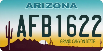 AZ license plate AFB1622