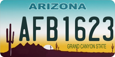 AZ license plate AFB1623