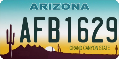 AZ license plate AFB1629