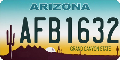 AZ license plate AFB1632