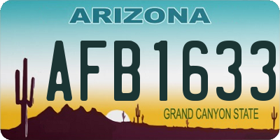 AZ license plate AFB1633
