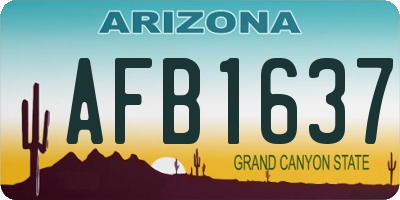 AZ license plate AFB1637