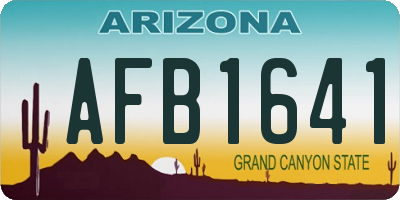 AZ license plate AFB1641