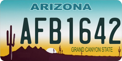 AZ license plate AFB1642