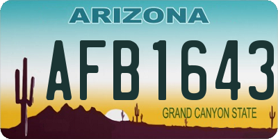 AZ license plate AFB1643