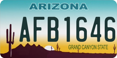 AZ license plate AFB1646