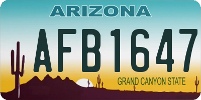 AZ license plate AFB1647