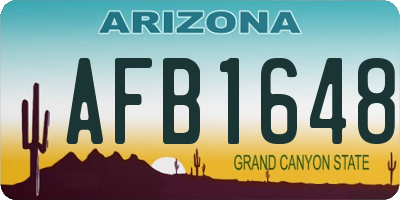 AZ license plate AFB1648