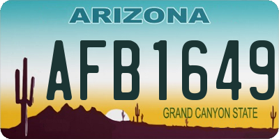 AZ license plate AFB1649
